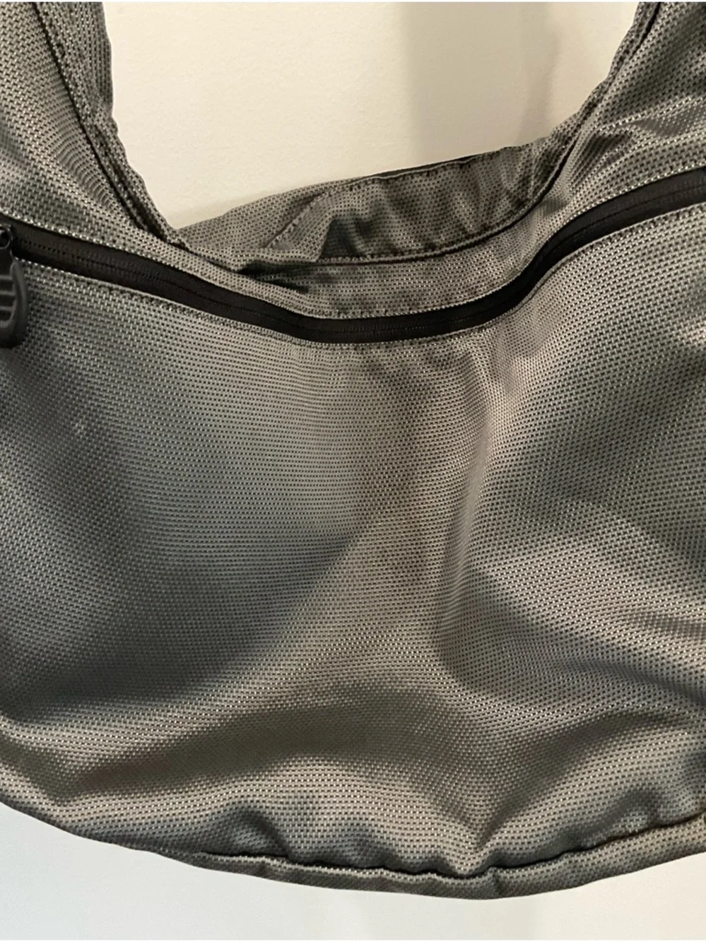 Tumi Gray Messenger Sling with Red Logo Accent